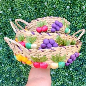 Vintage wicker 3 set handmade fruit basket